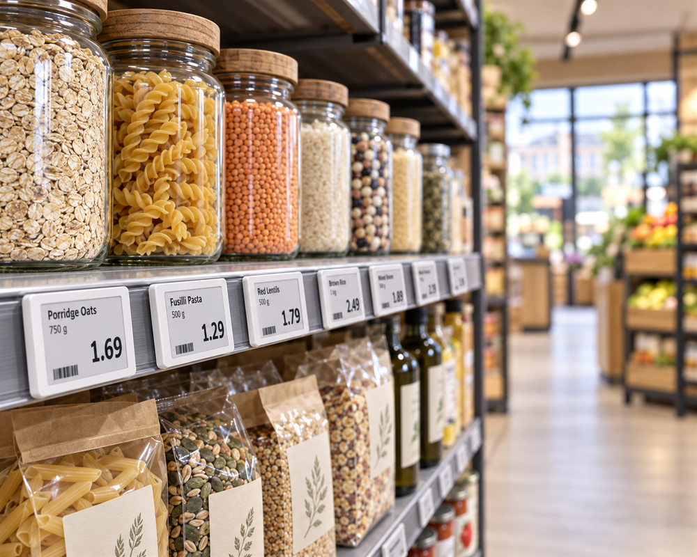 Elektronische Regaletiketten für Convenience Stores